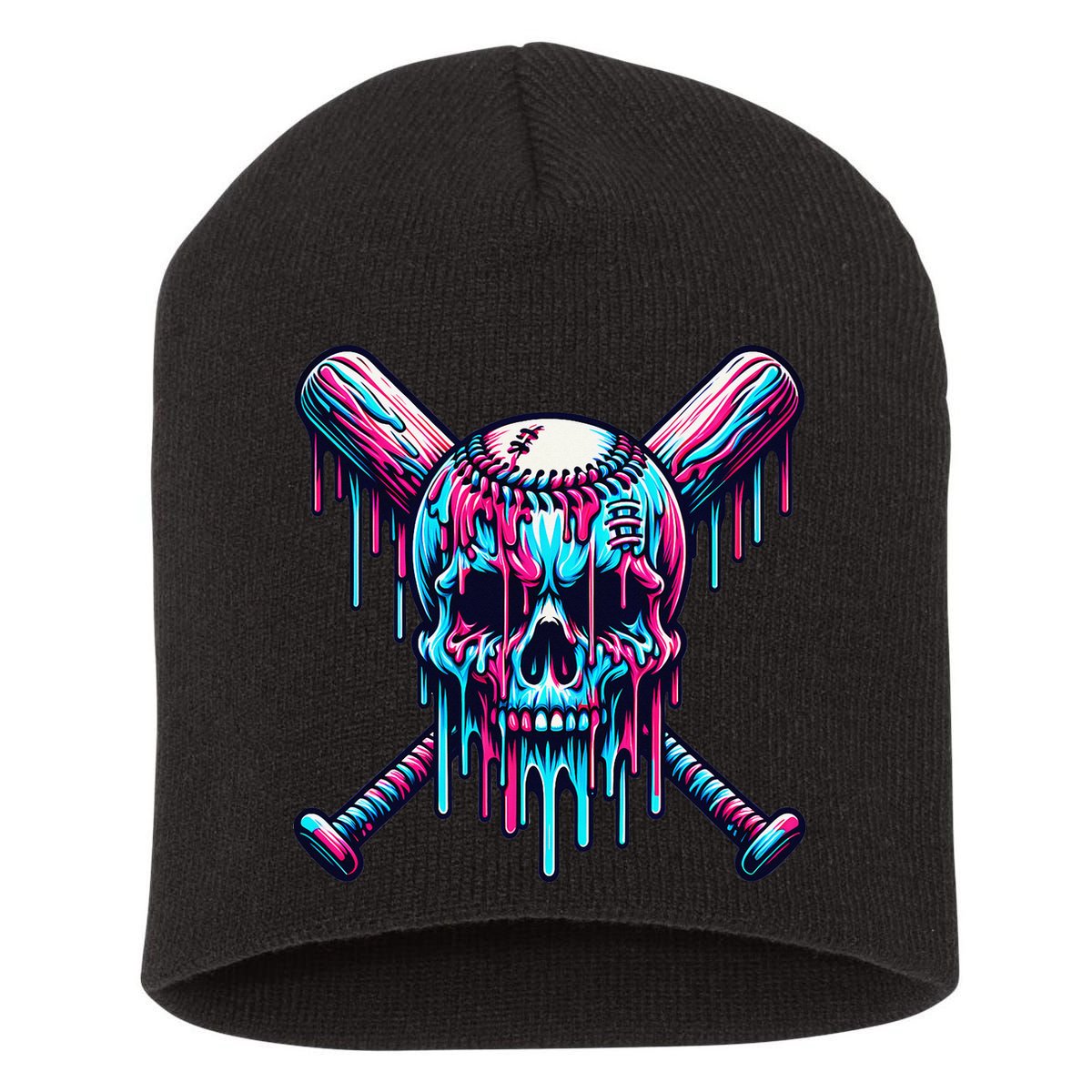 Baseball Skull  Baseball  Baseball Ice Cream  Gift Short Acrylic Beanie