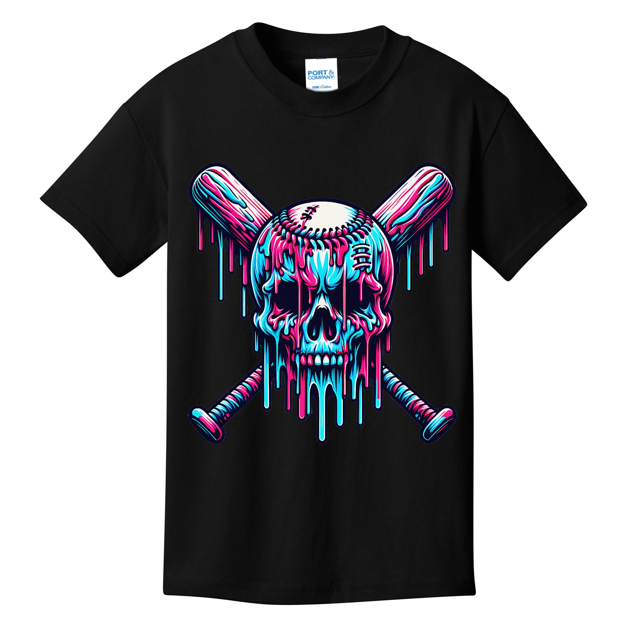 Baseball Skull  Baseball  Baseball Ice Cream  Gift Kids T-Shirt