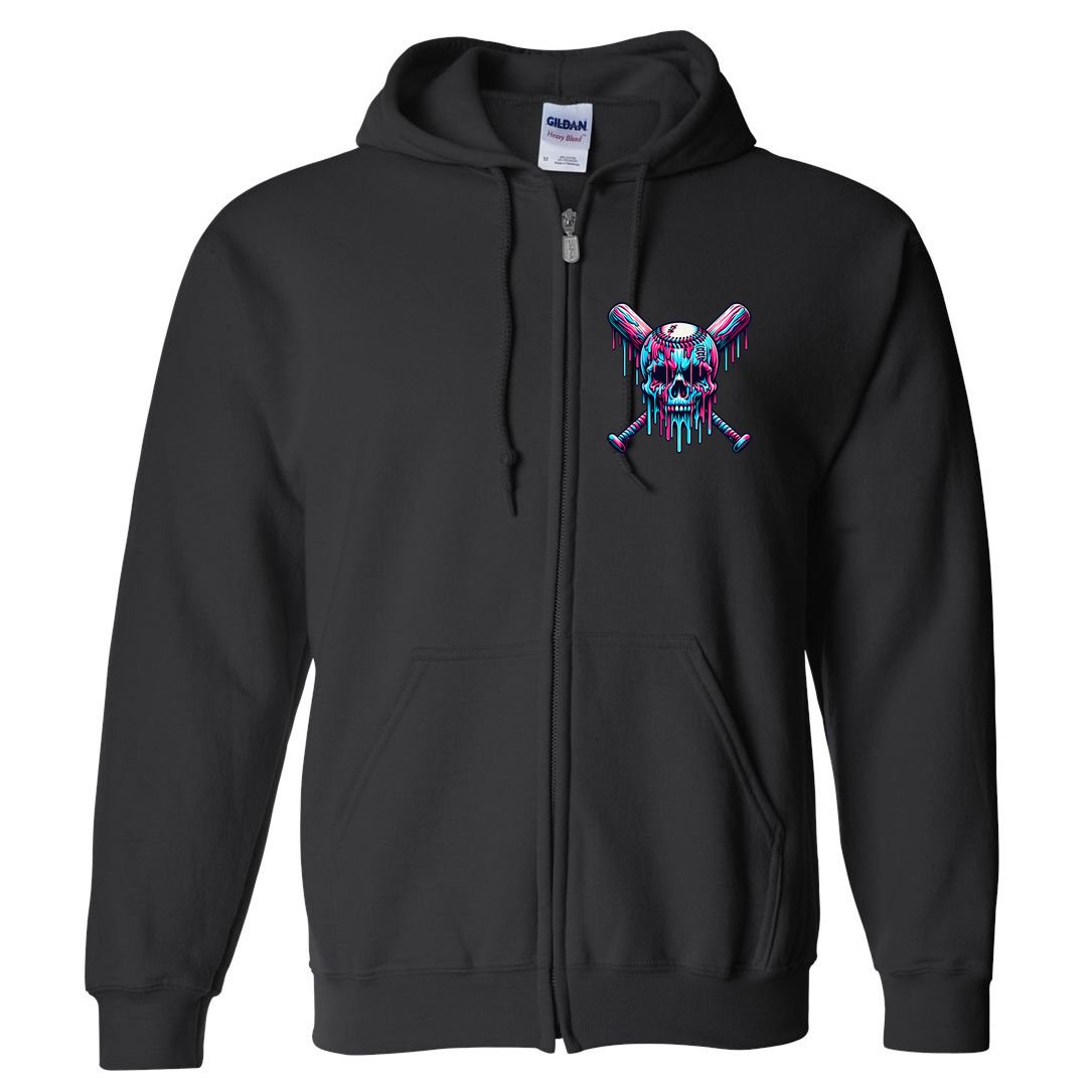 Baseball Skull  Baseball  Baseball Ice Cream  Gift Full Zip Hoodie