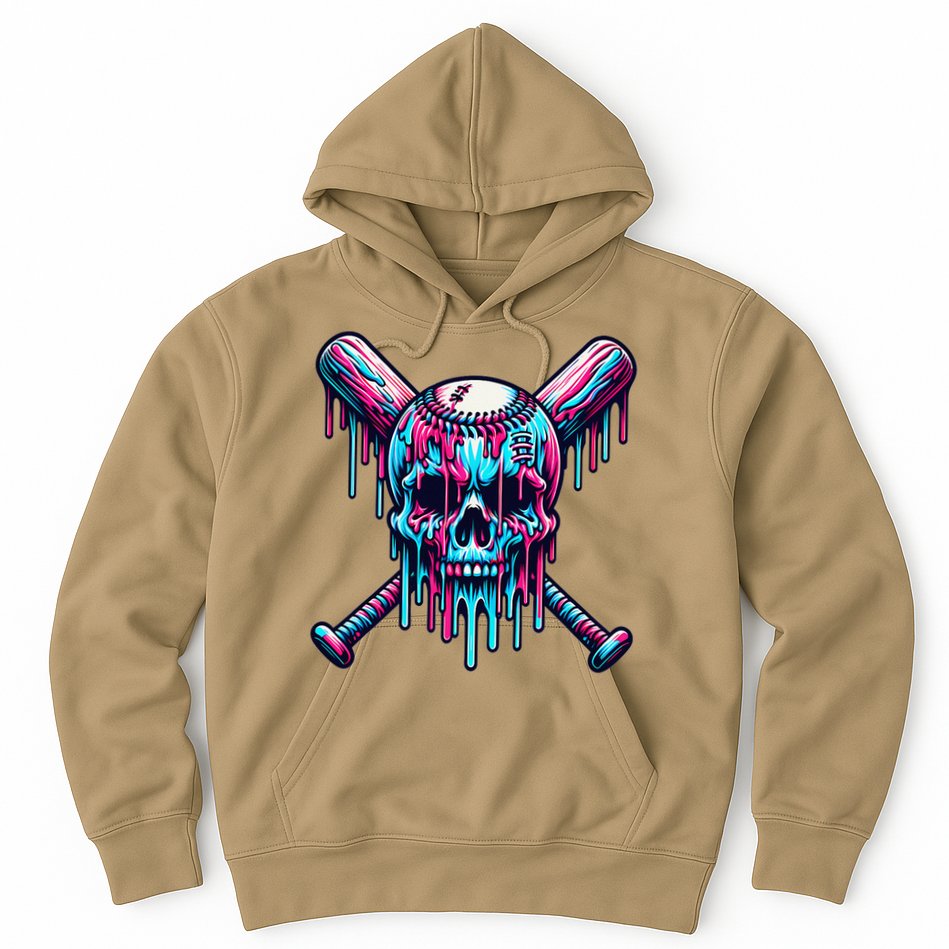 Baseball Skull  Baseball  Baseball Ice Cream  Gift Hoodie