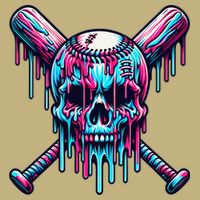 Baseball Skull  Baseball  Baseball Ice Cream  Gift Button