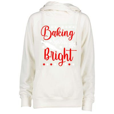 Baking Spirits Brighfunny Gift For Funny Baker Christmas Gift Womens Funnel Neck Pullover Hood