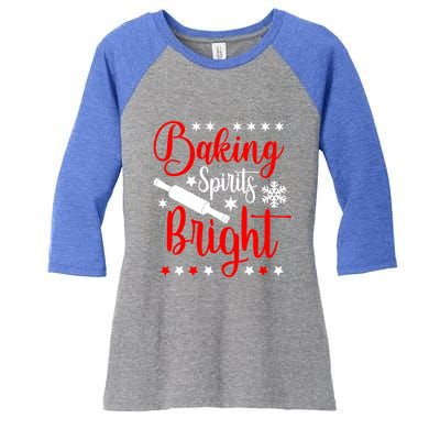 Baking Spirits Brighfunny Gift For Funny Baker Christmas Gift Women's Tri-Blend 3/4-Sleeve Raglan Shirt