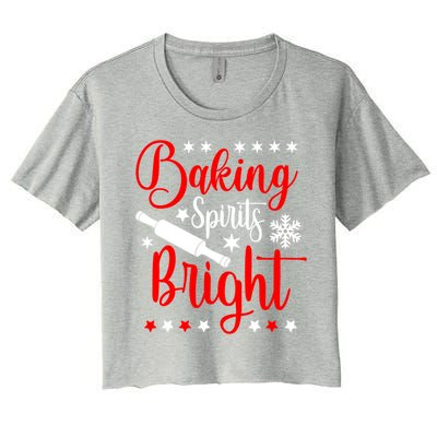 Baking Spirits Brighfunny Gift For Funny Baker Christmas Gift Women's Crop Top Tee