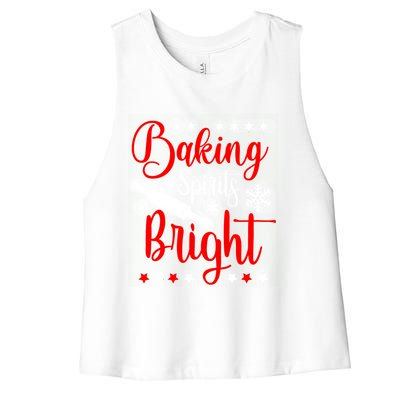 Baking Spirits Brighfunny Gift For Funny Baker Christmas Gift Women's Racerback Cropped Tank