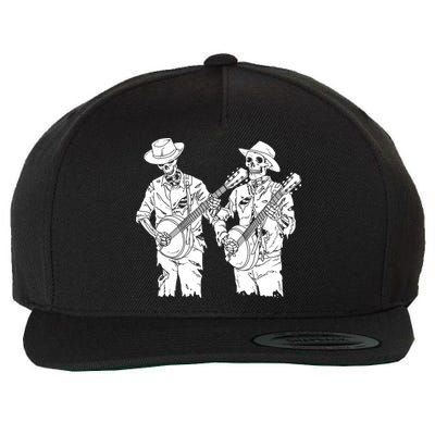 Banjo Skeleton Wool Snapback Cap