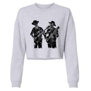 Banjo Skeleton Cropped Pullover Crew