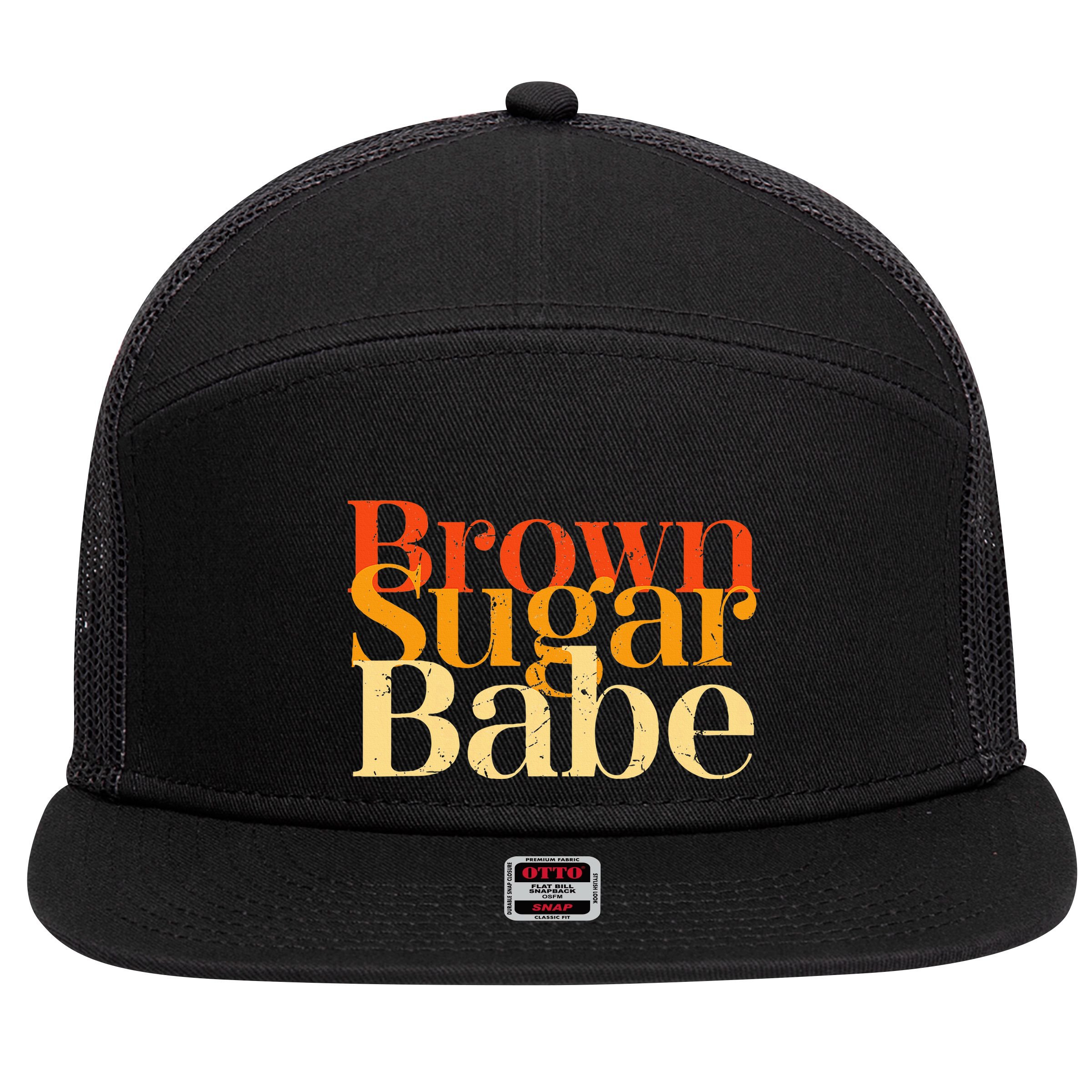 Brown Sugar Babe 7 Panel Mesh Trucker Snapback Hat