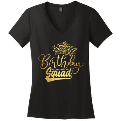 Birthday Squad Birthday Party Funny Gift Women's V-Neck T-Shirt