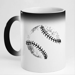 Baseball Silhouette Baseball Ball Gift 11oz Black Color Changing Mug