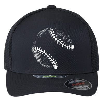 Baseball Silhouette Baseball Ball Gift Flexfit Unipanel Trucker Cap