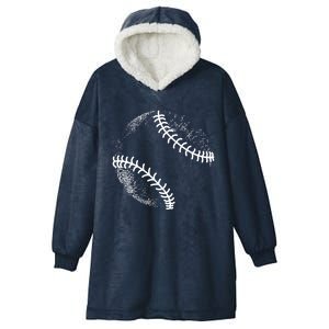 Baseball Silhouette Baseball Ball Gift Hooded Wearable Blanket