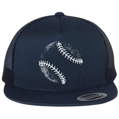 Baseball Silhouette Baseball Ball Gift Flat Bill Trucker Hat