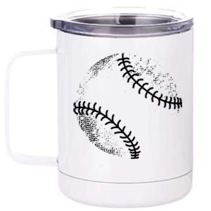 Baseball Silhouette Baseball Ball Gift 12 oz Stainless Steel Tumbler Cup