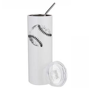 Baseball Silhouette Baseball Ball Gift Stainless Steel Tumbler