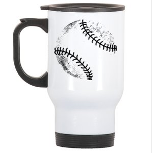 Baseball Silhouette Baseball Ball Gift Stainless Steel Travel Mug