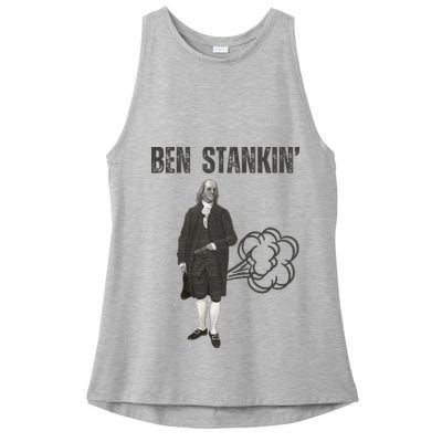 Ben Stankin’ Benjamin Franklin Farting Funny Guy Silly Man Ladies PosiCharge Tri-Blend Wicking Tank