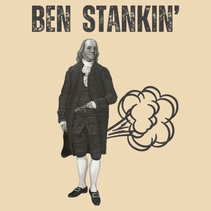 Ben Stankin’ Benjamin Franklin Farting Funny Guy Silly Man Drawstring Bag