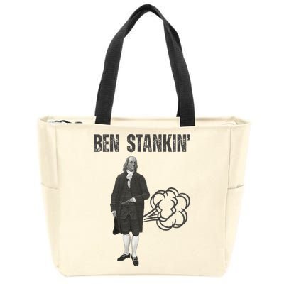 Ben Stankin’ Benjamin Franklin Farting Funny Guy Silly Man Zip Tote Bag