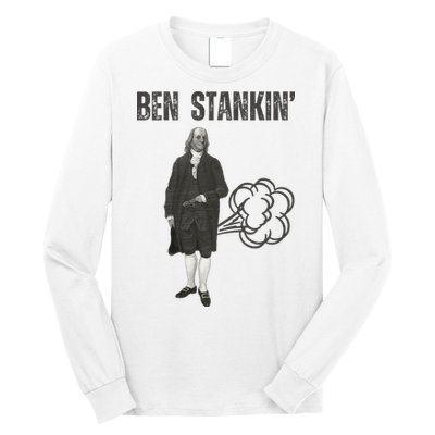 Ben Stankin’ Benjamin Franklin Farting Funny Guy Silly Man Long Sleeve Shirt