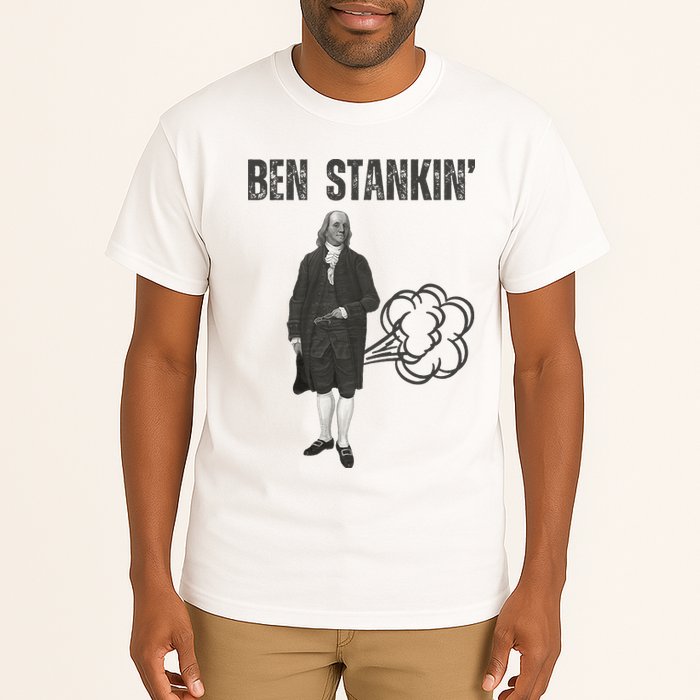 Ben Stankin’ Benjamin Franklin Farting Funny Guy Silly Man Tall T-Shirt