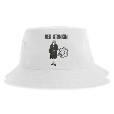Ben Stankin’ Benjamin Franklin Farting Funny Guy Silly Man Sustainable Bucket Hat