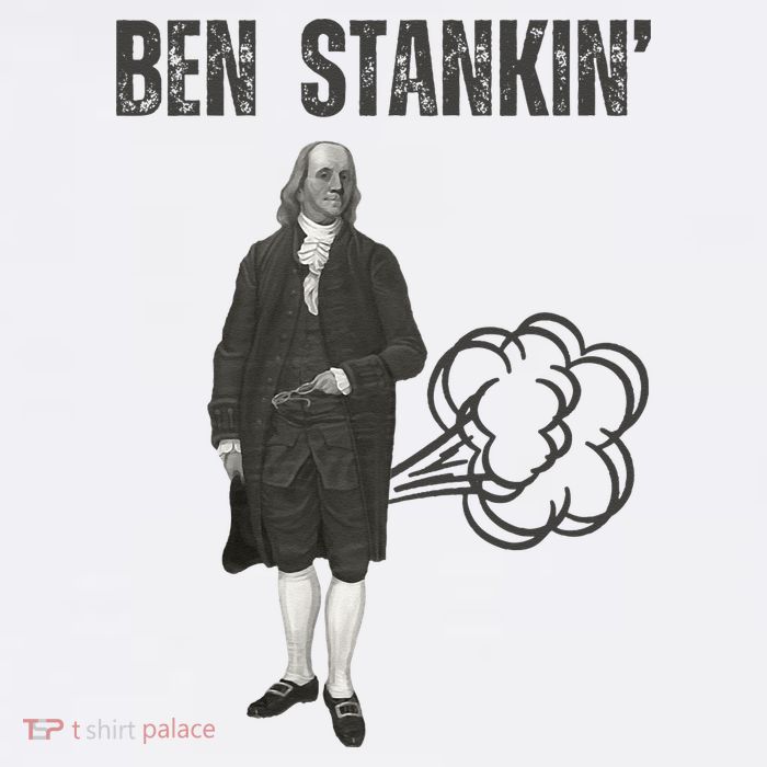 Ben Stankin’ Benjamin Franklin Farting Funny Guy Silly Man Sustainable Bucket Hat