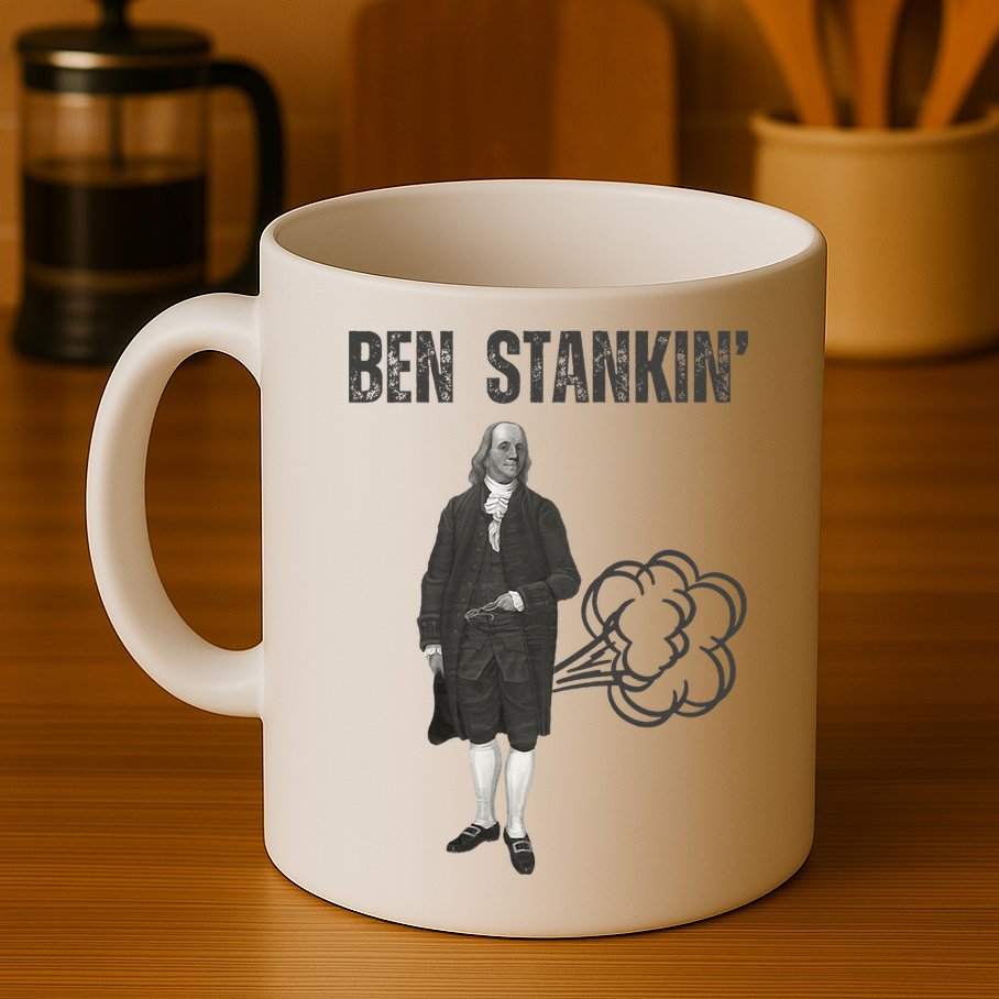Ben Stankin’ Benjamin Franklin Farting Funny Guy Silly Man Mug