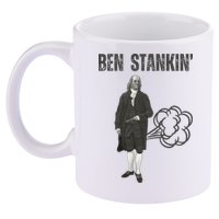 Ben Stankin’ Benjamin Franklin Farting Funny Guy Silly Man 11oz C Handle Ceramic Mug