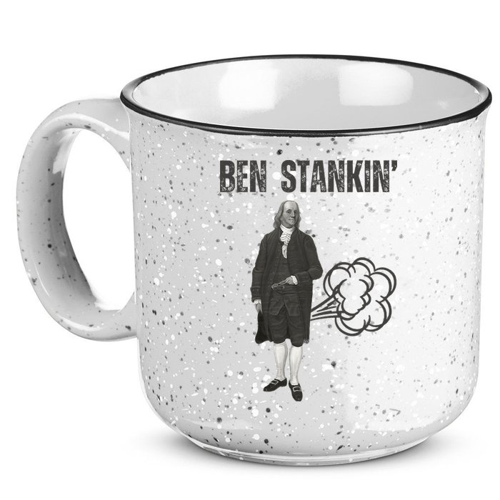 Ben Stankin’ Benjamin Franklin Farting Funny Guy Silly Man 15oz Campfire Ceramic Mug