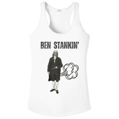 Ben Stankin’ Benjamin Franklin Farting Funny Guy Silly Man Ladies PosiCharge Competitor Racerback Tank
