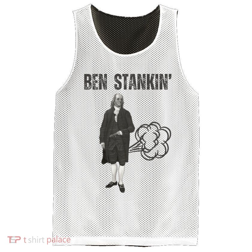 Ben Stankin’ Benjamin Franklin Farting Funny Guy Silly Man Mesh Reversible Basketball Jersey Tank