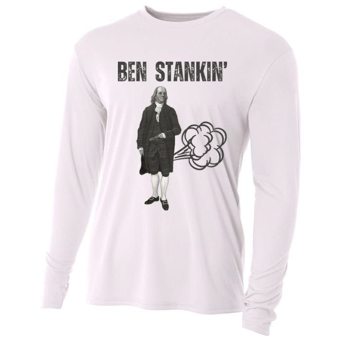 Ben Stankin’ Benjamin Franklin Farting Funny Guy Silly Man Cooling Performance Long Sleeve Crew