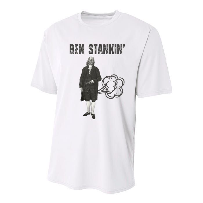 Ben Stankin’ Benjamin Franklin Farting Funny Guy Silly Man Youth Performance Sprint T-Shirt