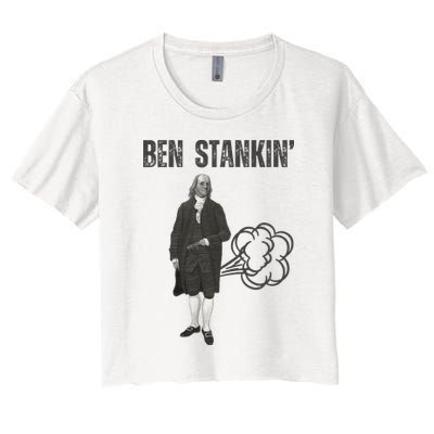 Ben Stankin’ Benjamin Franklin Farting Funny Guy Silly Man Crop Top