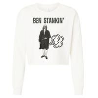 Ben Stankin’ Benjamin Franklin Farting Funny Guy Silly Man Cropped Pullover Crew