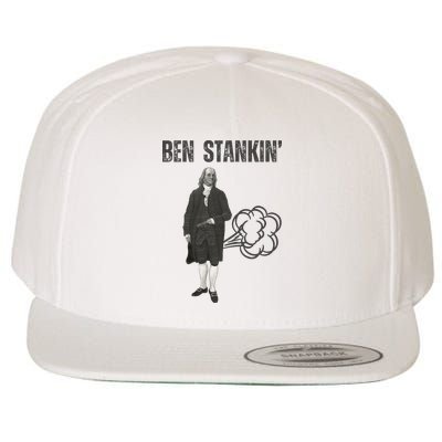 Ben Stankin’ Benjamin Franklin Farting Funny Guy Silly Man Wool Snapback Cap