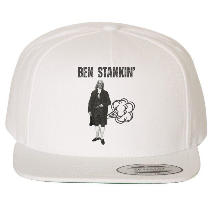 Ben Stankin’ Benjamin Franklin Farting Funny Guy Silly Man Wool Snapback Cap