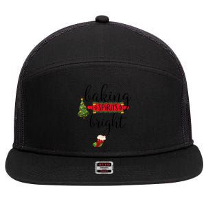 Baking Spirits Bright Christmas Tree Cooking Baking Lovers Gift 7 Panel Mesh Trucker Snapback Hat