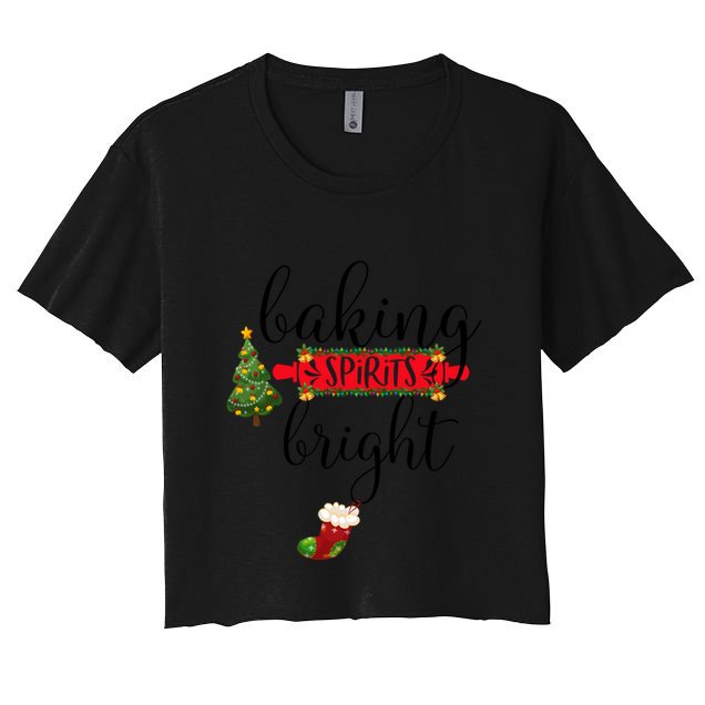 Baking Spirits Bright Christmas Tree Cooking Baking Lovers Gift Crop Top