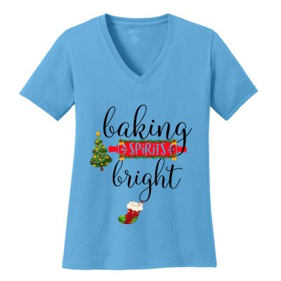 Baking Spirits Bright Christmas Tree Cooking Baking Lovers Gift Women's V-Neck T-Shirt