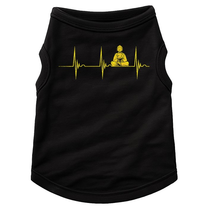 Buddha Statue Buddhist Heartbeat Ecg Pulse Meditation Hindu Doggie Tank