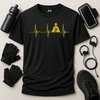 Buddha Statue Buddhist Heartbeat Ecg Pulse Meditation Hindu Cooling Performance Crew T-Shirt
