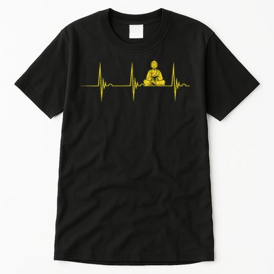 Buddha Statue Buddhist Heartbeat Ecg Pulse Meditation Hindu Tall T-Shirt