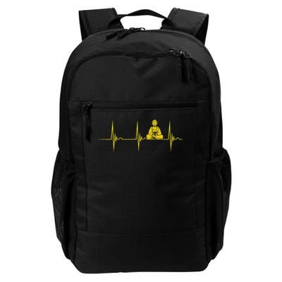 Buddha Statue Buddhist Heartbeat Ecg Pulse Meditation Hindu Daily Commute Backpack