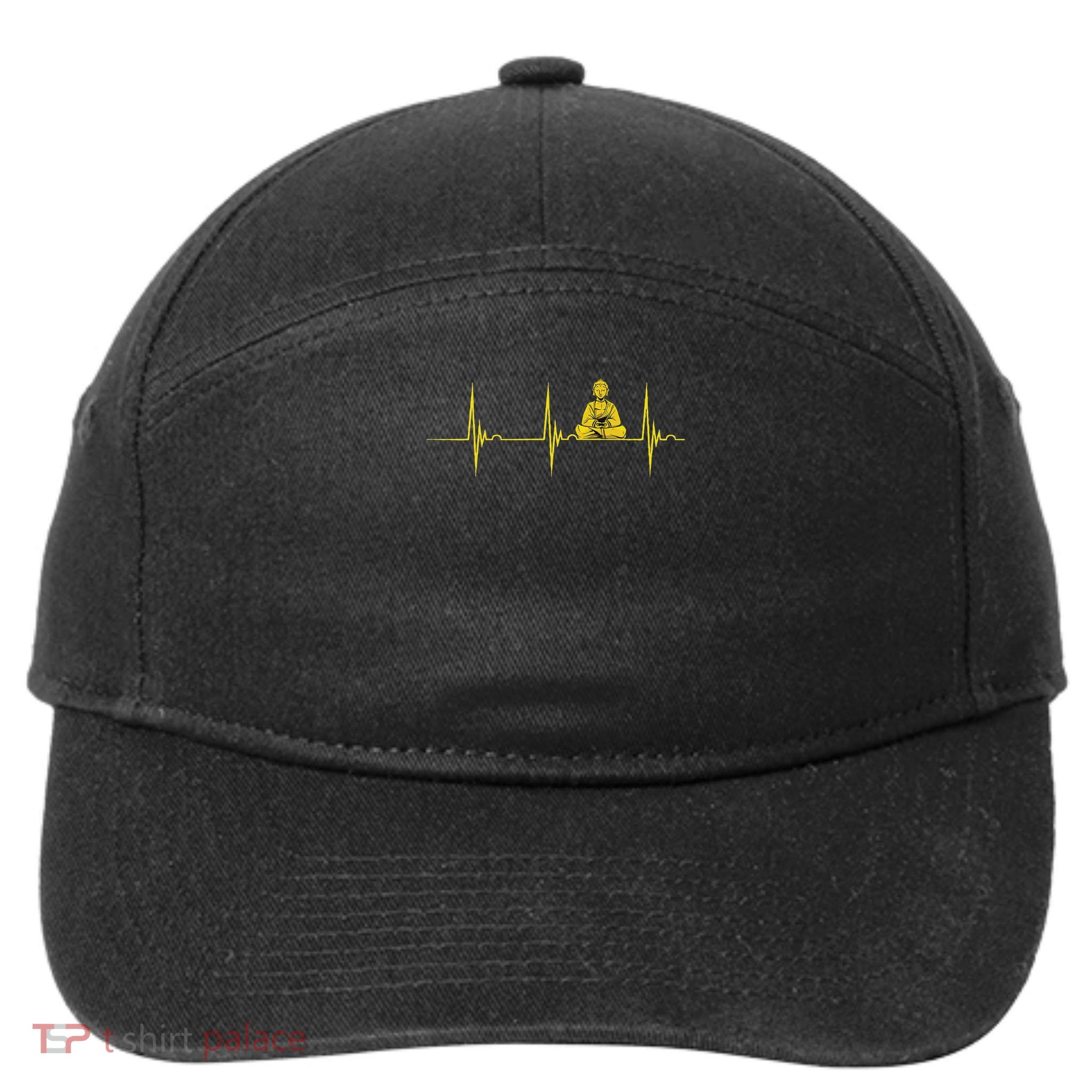 Buddha Statue Buddhist Heartbeat Ecg Pulse Meditation Hindu 7-Panel Snapback Hat