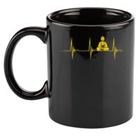 Buddha Statue Buddhist Heartbeat Ecg Pulse Meditation Hindu 11oz C Handle Ceramic Mug