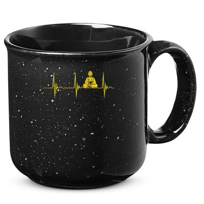 Buddha Statue Buddhist Heartbeat Ecg Pulse Meditation Hindu 15oz Campfire Ceramic Mug