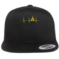 Buddha Statue Buddhist Heartbeat Ecg Pulse Meditation Hindu Flat Bill Trucker Hat