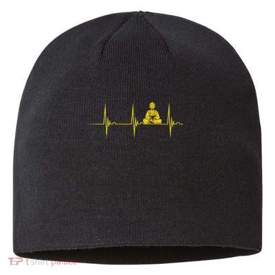 Buddha Statue Buddhist Heartbeat Ecg Pulse Meditation Hindu Sustainable Beanie